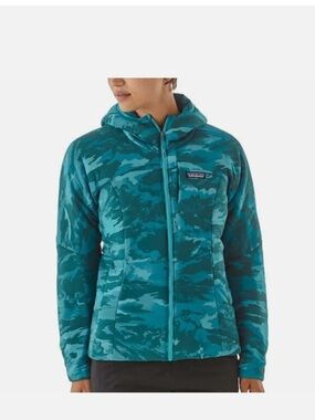 Patagonia Teal Camouflage Hooded Nano Air Insulated Puffer Jacket size XS